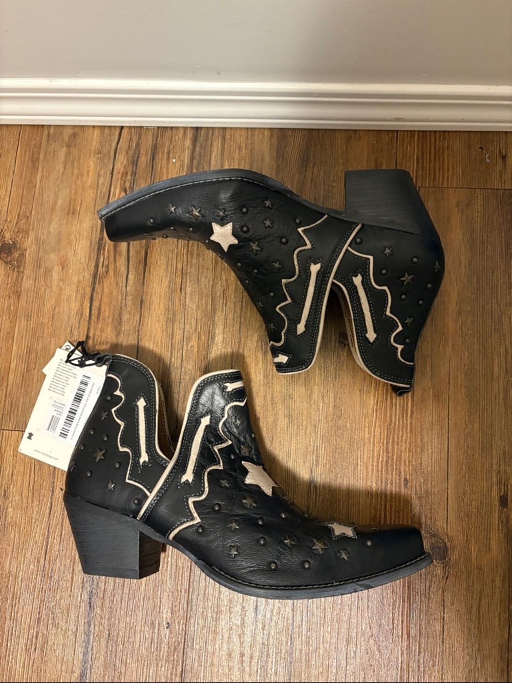 Myra Bag Black Star Western Cutout Ankle Boots
